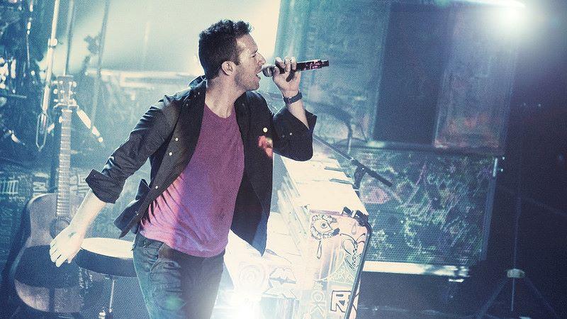 Chris Martin von Coldplay im Konzert
