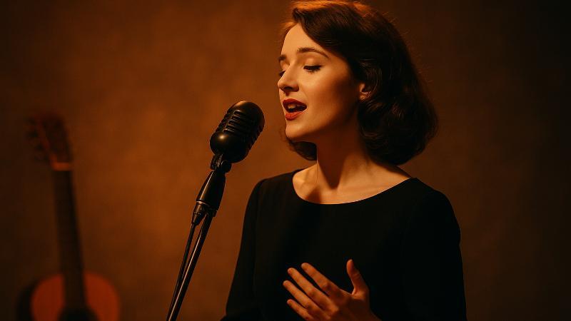 Chanson-Sängerin (KI-generiert)