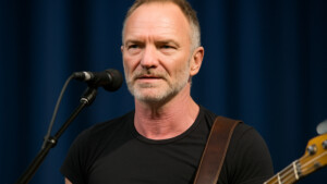 Sting mit E-Bass (KI-generiert)