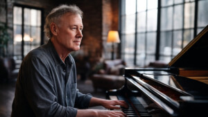 Bruce Hornsby am Klavier (KI-generiert)