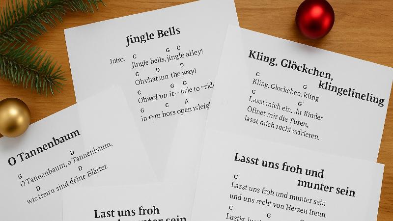 Weihnachtslieder mit nur zwei Akkorden