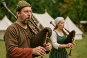Mittelalterliche Dudelsackspieler