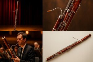 Collage über das Fagott aus vier Einzelbildern