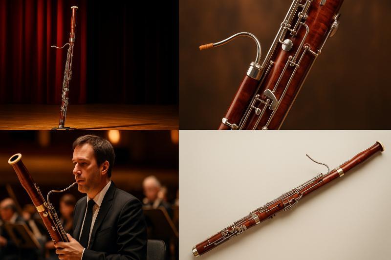 Collage über das Fagott aus vier Einzelbildern