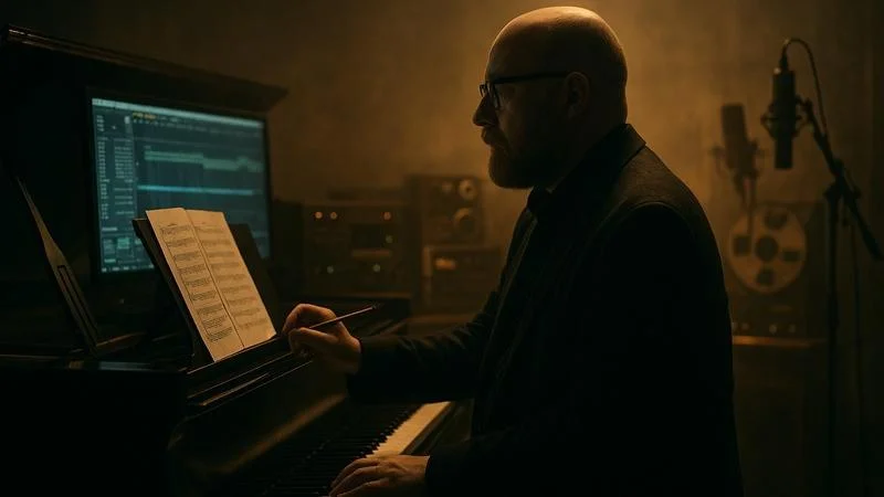 Atmosphärisches Titelbild zum Komponisten Jóhann Jóhannsson – neoklassische Filmmusik zwischen Klassik und Elektronik